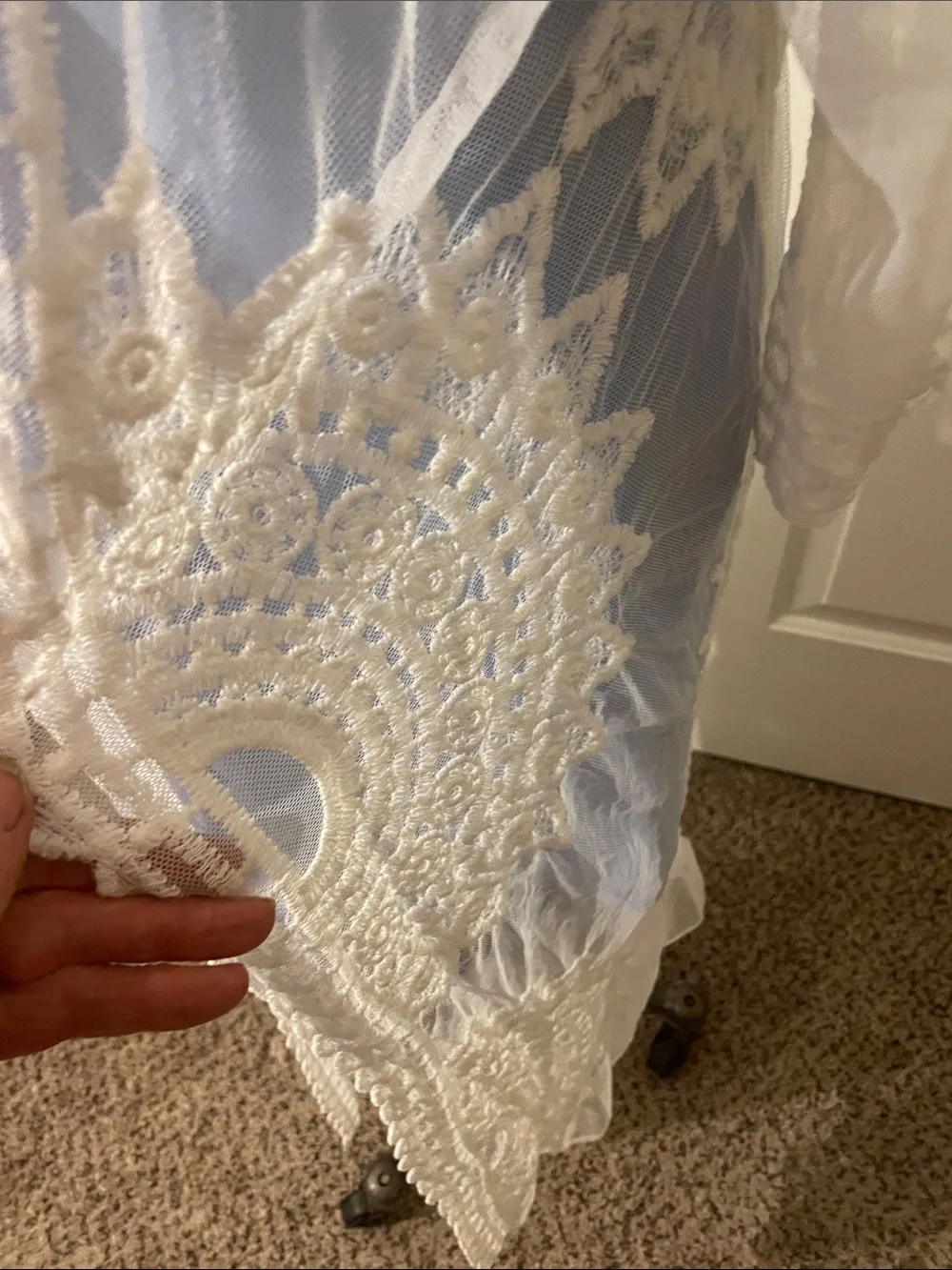 RACHEL ZOE Delicate White Lace Sheer Duster - Layering Kimono One  Sz fits All